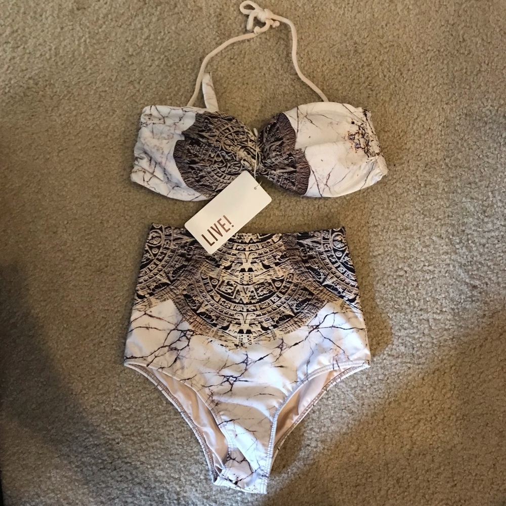 NWT High-waist bikini swimsuit by LIVE! Brand